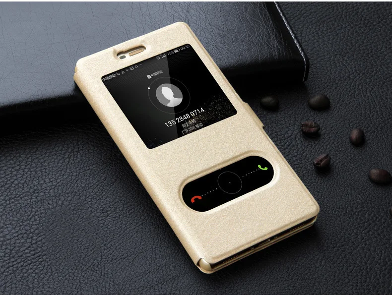 Для Nova Lite 2017 чехол Smart View кожаный с окошком откидной крышкой для Huawei NOVA SLA-L22 SLA-L02 5 0