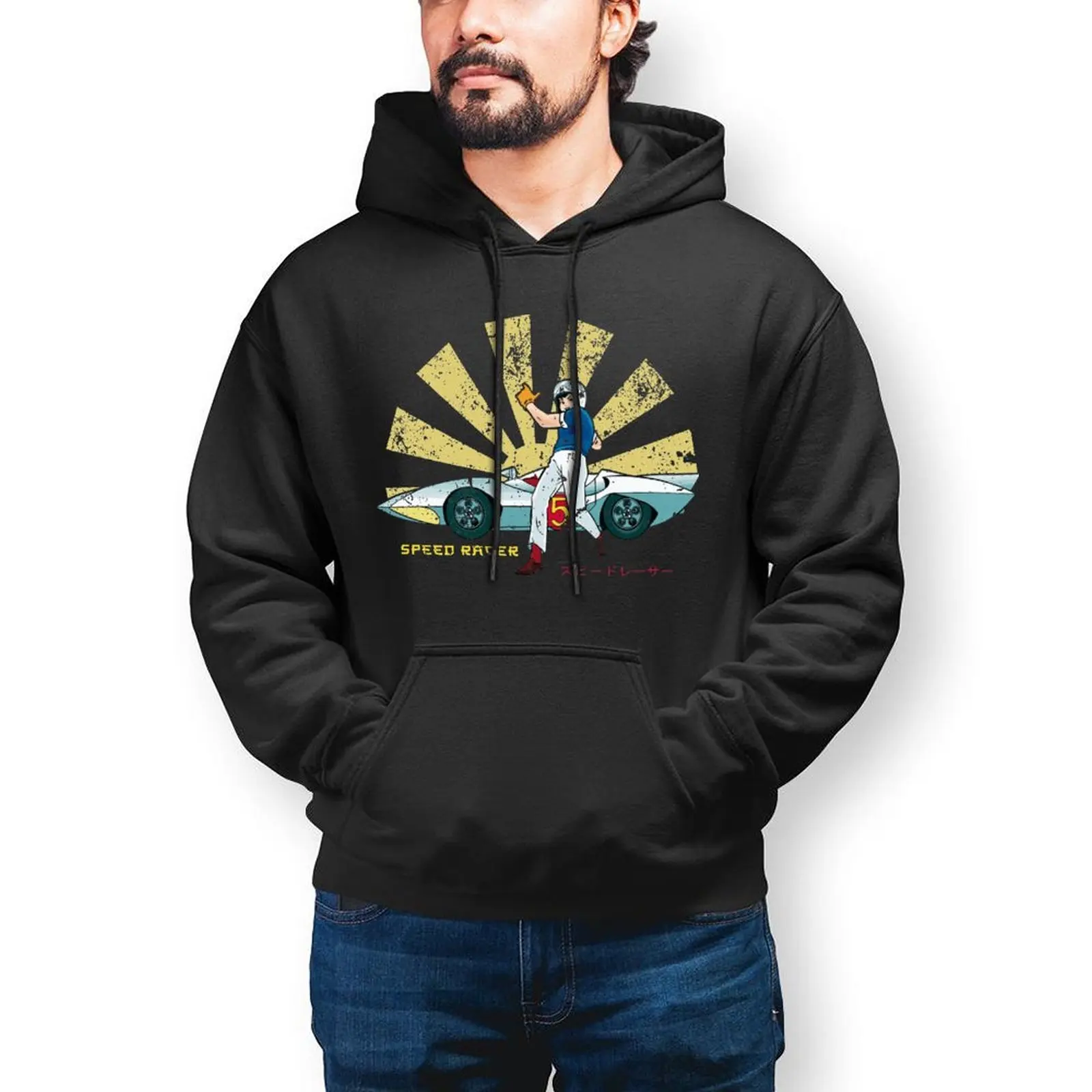 

Speed Racer Retro Japanese Car Hoodies Anime Manga Cotton Outdoor Pullover Hoodie Warm Long Sleeve Stylish Hoodie Mens
