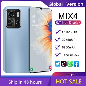 mix 4 6 7 inch smartphones full screen 16512gb global version android phone 6800mah 3250mp camera 5g mobile phone free global shipping