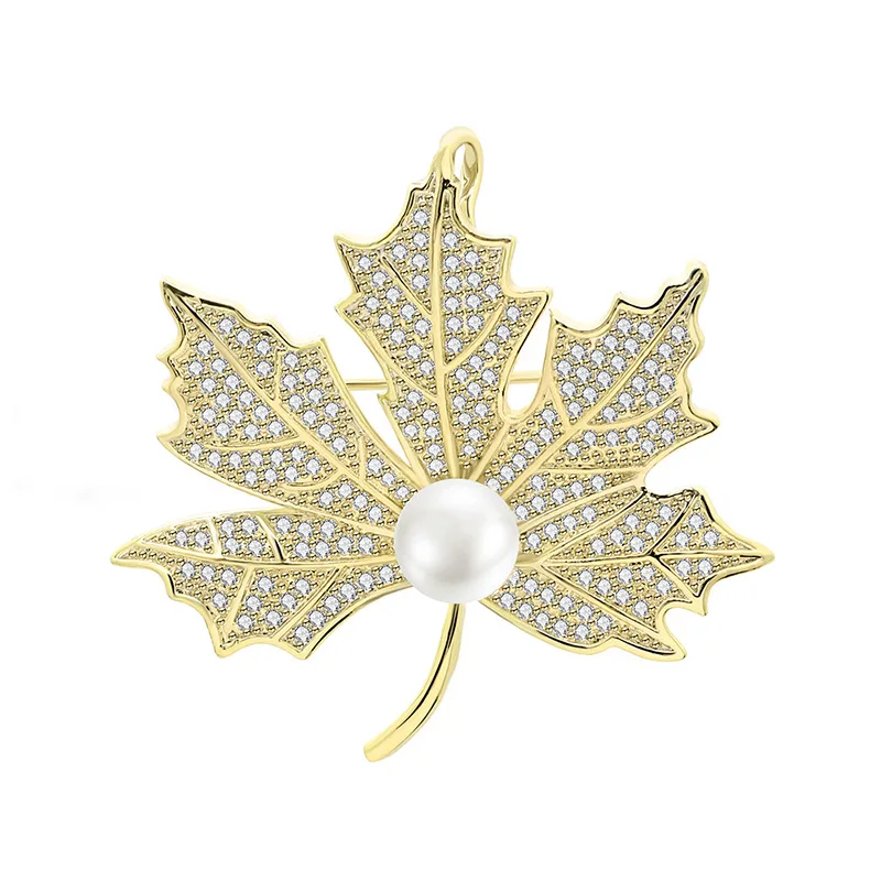 Винтаж в виде кленового листа брошь золотых украшений булавки броши осень