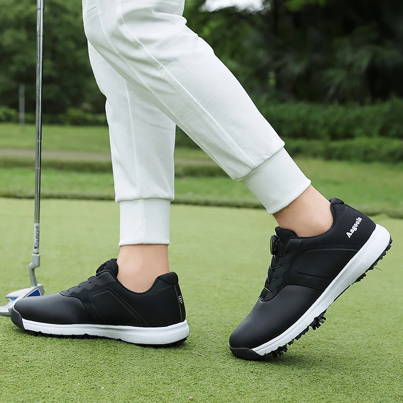 

2020 High Quality Golf Trainers Shoes Men Balck White Golfing Footwear Outdoor Autumn Jogging Walking Sneakers for Golfers Male