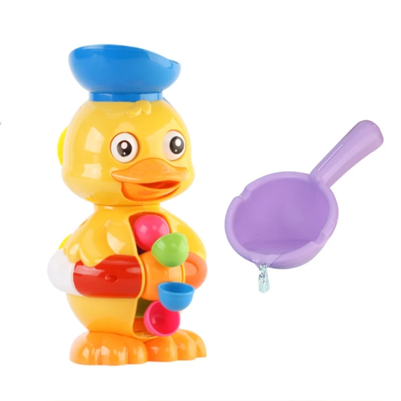 

Bath Duck Bathtub Toys Rotatable Waterwheel Bathroom Strong Suckers Water Scoop Fun Toddlers Boys Girls 1-4 Years Old