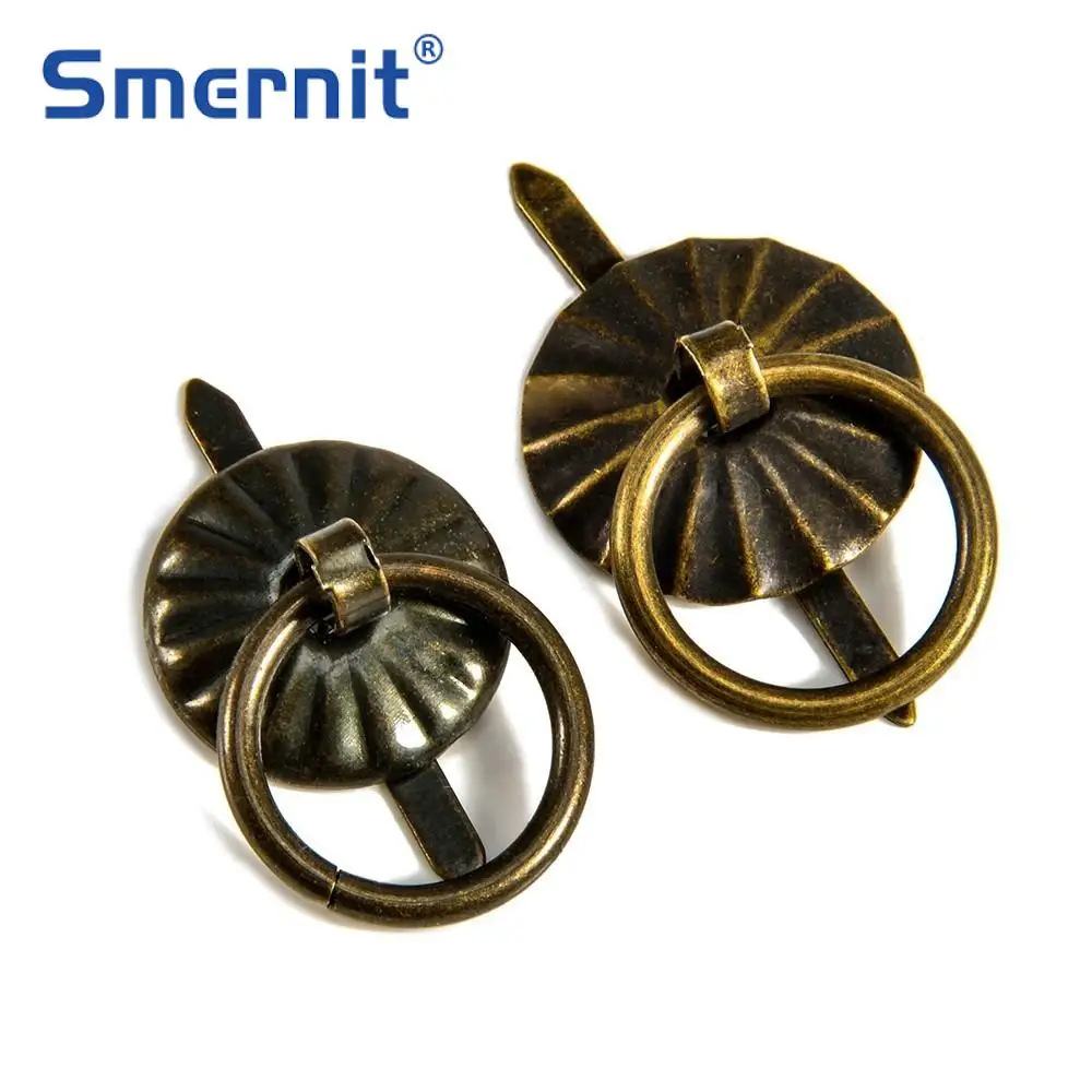 

10pcs Bronze Small Cabinet Box Handles Pulls Vintage Wooden Jewelry Box Pull Knobs Door Ring Furniture Handles Hardware