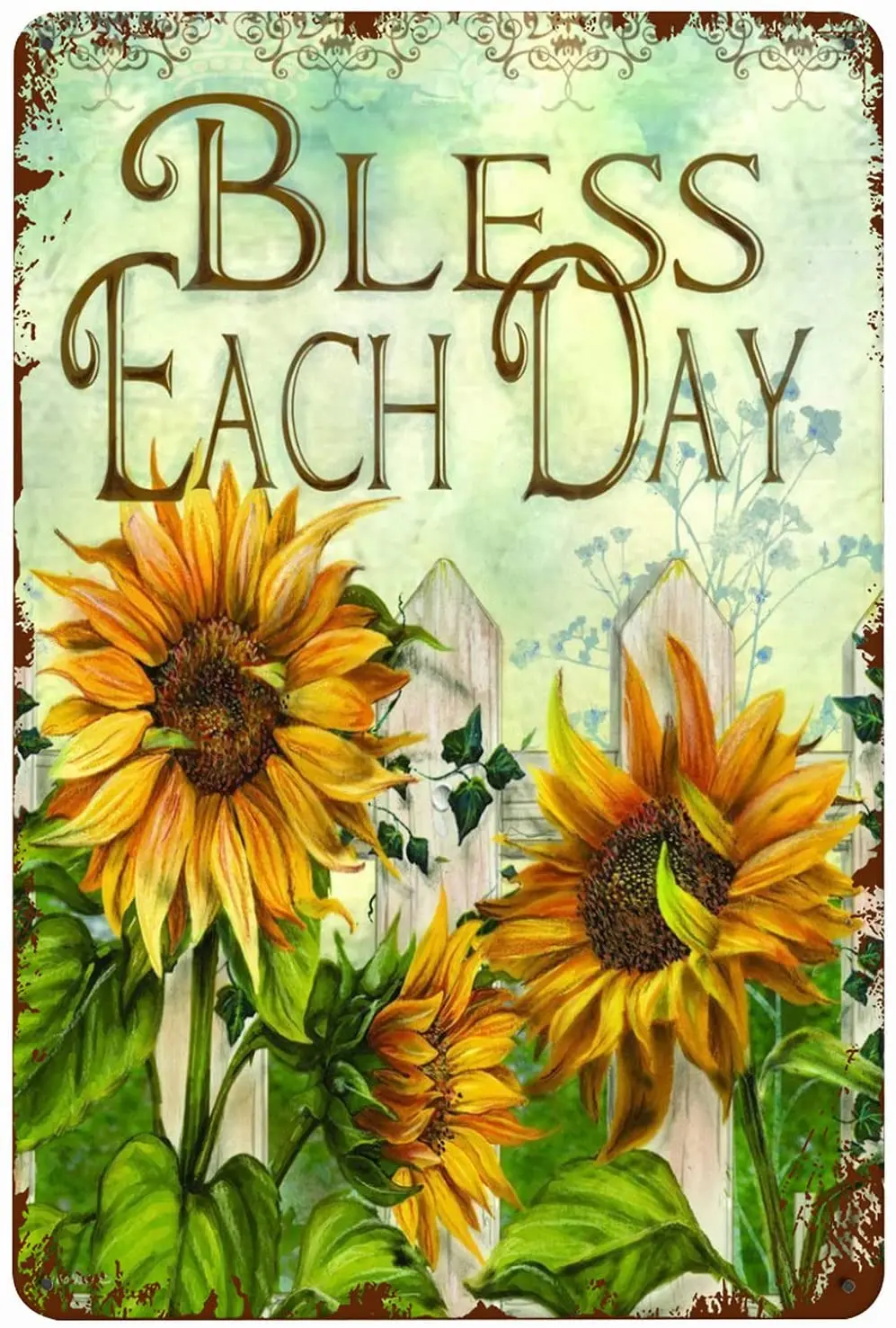 

kegill Bless Each Day Vintage Metal Tin Signs Retro Wall Decor for Bar Cafes Pub Man Cave Club Funny Parlor Posters Plaque