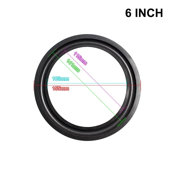 6 Inch 2 шт./лот 4/5/6 дюймов запчасти для ремонта Динамика сабвуфера вокруг кольцо из вспененного материала для динамика кольцевой динамик резиновые Сопутствующие аксессуары "сделай сам" - Цвет: 6 Inch
