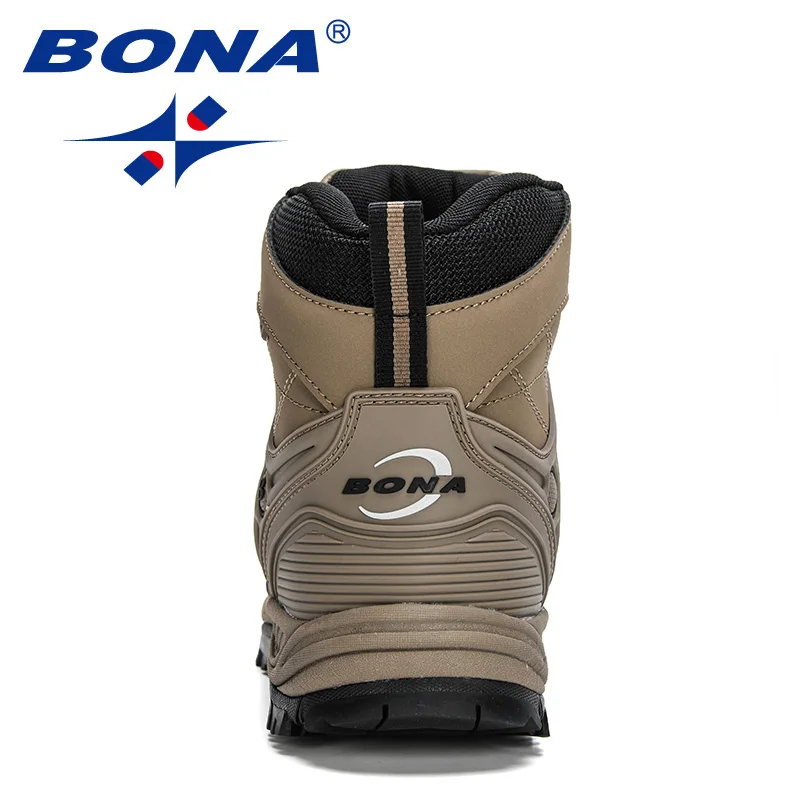 BONA New Arrival Men Winter Shoes Action Leather Working Boots Man High Top Plush Snow Boots Masculino Anti-Slip ShoesShoes