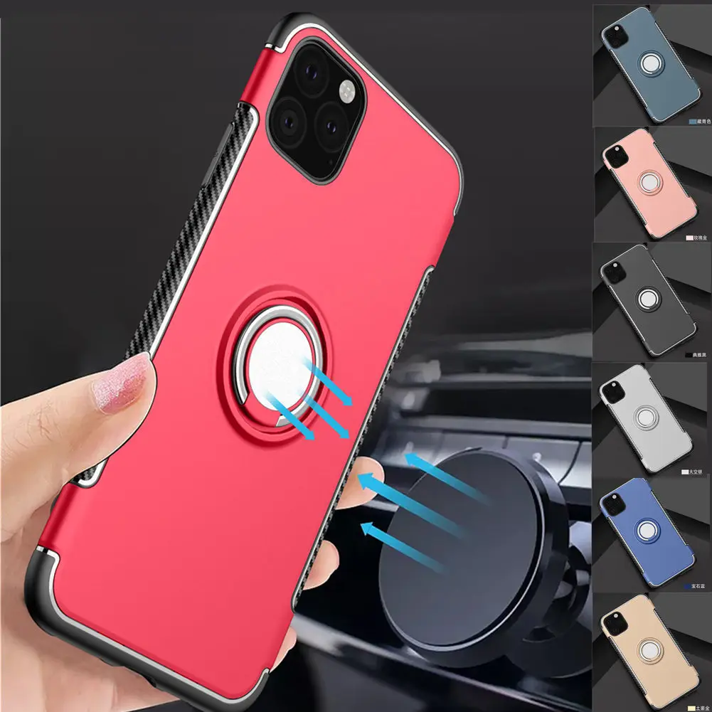 Роскошный чехол с магнитным кольцом для iPhone 11 2019 7 8 6 6S 5 5S SE 2020 X XS противоударный 2