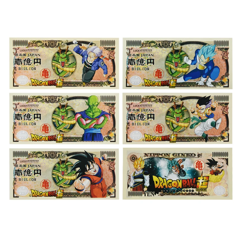 5pcDragon Ball notes 5 шт. WR Dragon Ball позолоченные Коллекционные монеты с держателем для монет японский набор монет медаль подарок Прямая поставка - Цвет: 5pcDragon Ball notes