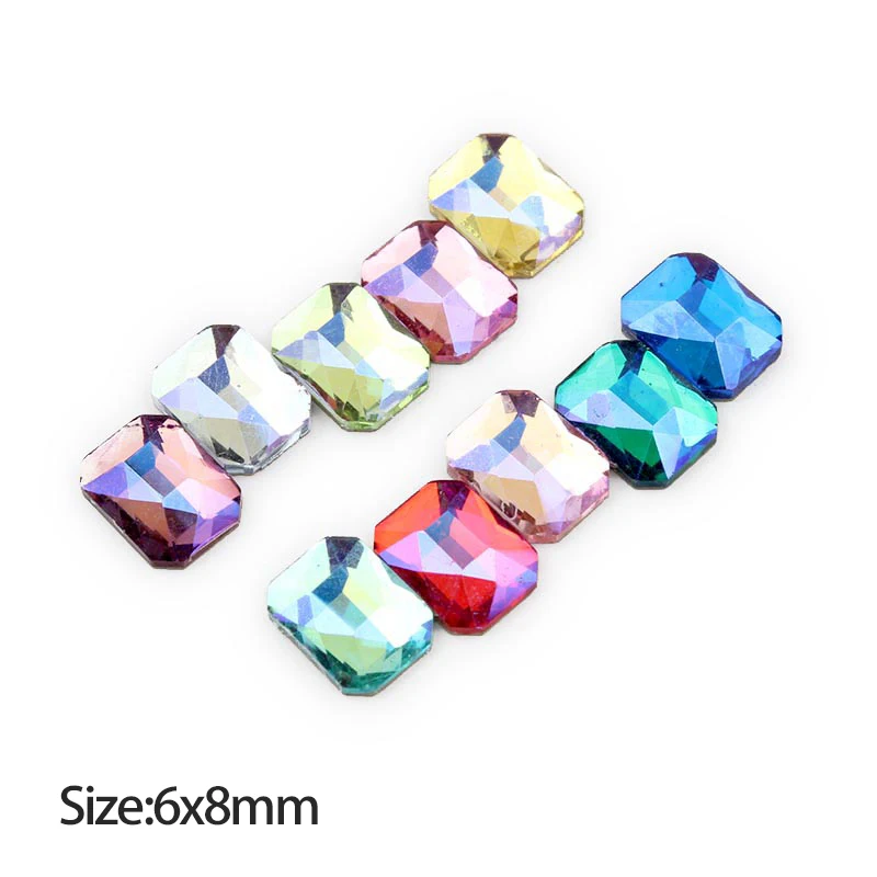 Новый Цвет Кристалл AB Стразы для ногтей Кристальные камни стеклянные стразы