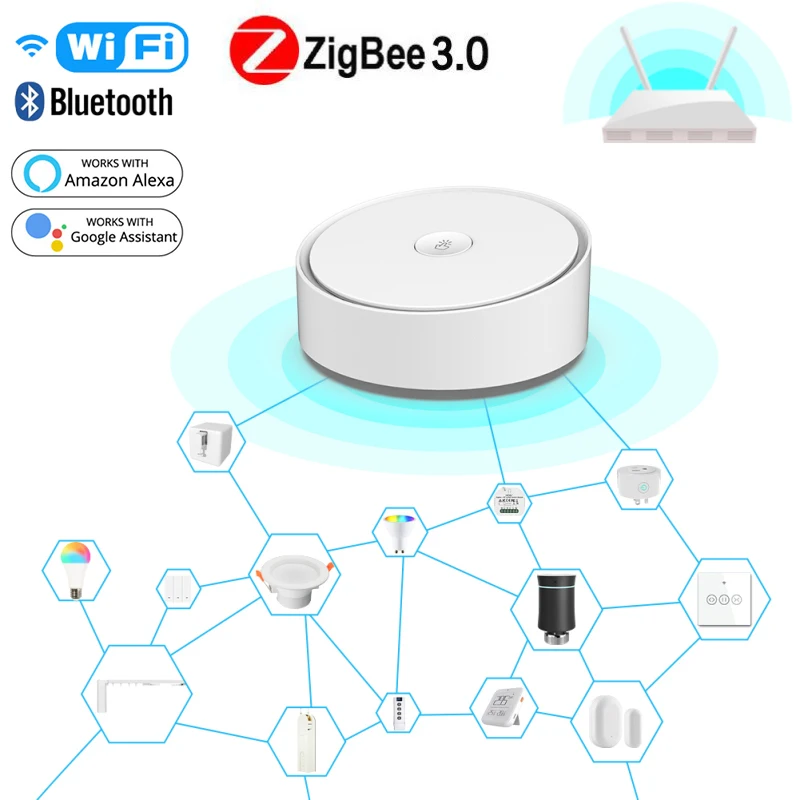 

Умный хаб Tuya ZigBee 3,0, шлюз Bluetooth Wi-Fi для Smart Life, дистанционное управление через приложение, работает с ассистентом Alexa Google Home