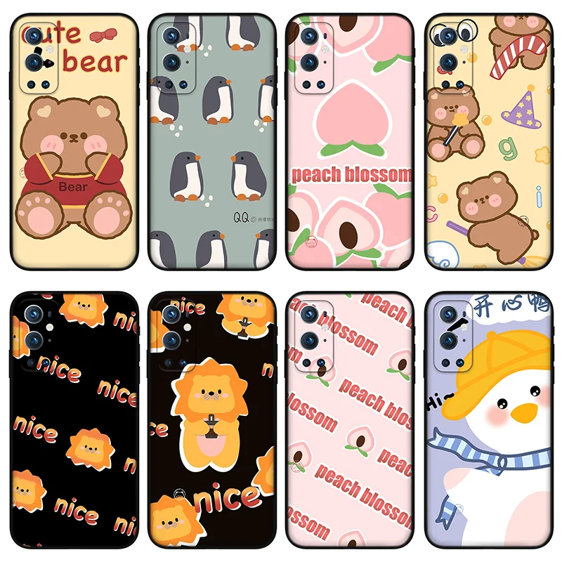 

Чехол Kawaii с коричневым медведем для OnePlus 8 9 pro, противоударный силиконовый чехол для OnePlus 5 7 8 9 Pro 6T 7T 8T
