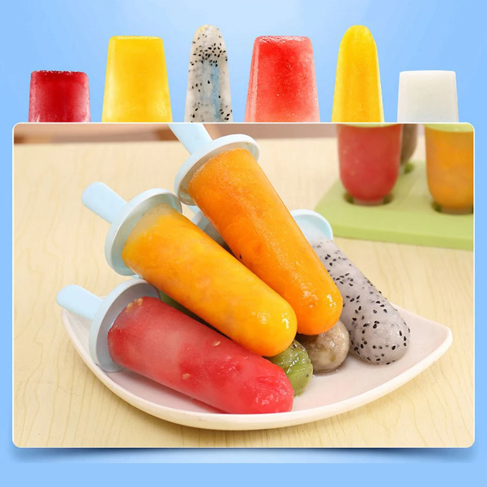 

6 Cells Round Shape Summer Accessories Kitchen Tools Food Grade Lolly Mould DIY Ice Cream Maker Popsicle Molds Dessert Molds