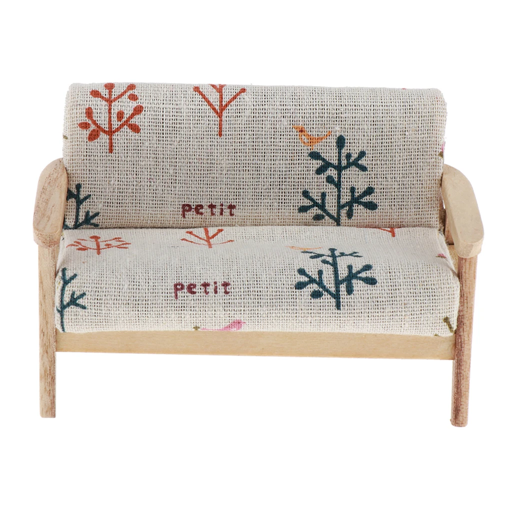 Кукольный домик Миниатюрный диван сплошной Цвет Мягкая Loveseat кушетка для 1/12 весы кукольные украшения для дома