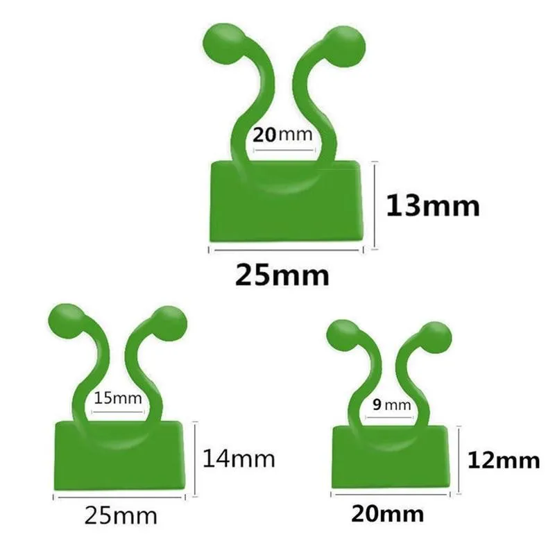 20 штук Зеленый Невидимый ротанга зажим растение Поддержка настенный фиксатора