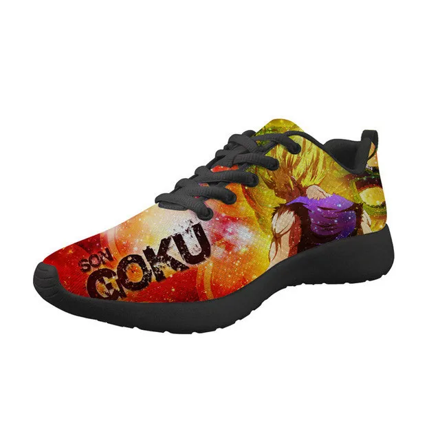 Twoheartsgirl Прохладный Для мужчин кроссовки с рисованным аниме, принт Dragon Ball Z; туфли с подошвой из вулканизированной резины для студентов на шнуровке; обувь из сетчатого материала - Цвет: H682Z41