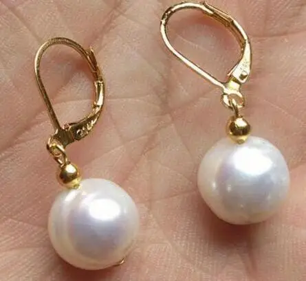 

Huge AAA+ 10-11mm perfect white Freshwater pearl dangle earring