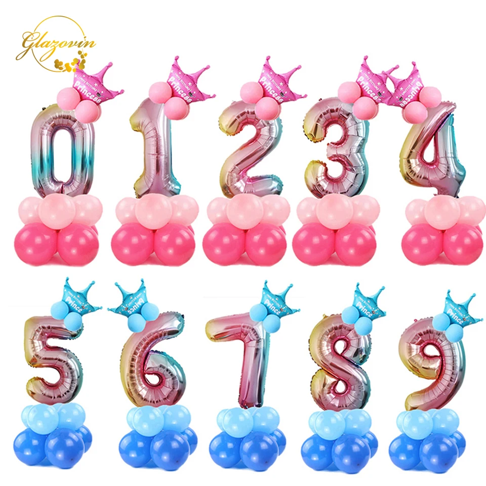 Воздушные шары с цифрами на день рождения 32 дюйма воздушные из фольги вечерние