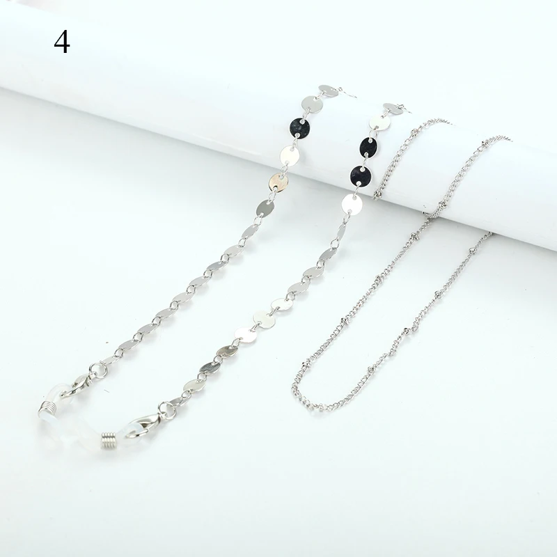 Металлическая подвеска цепочка для очков серебристая ремешок изысканная в форме