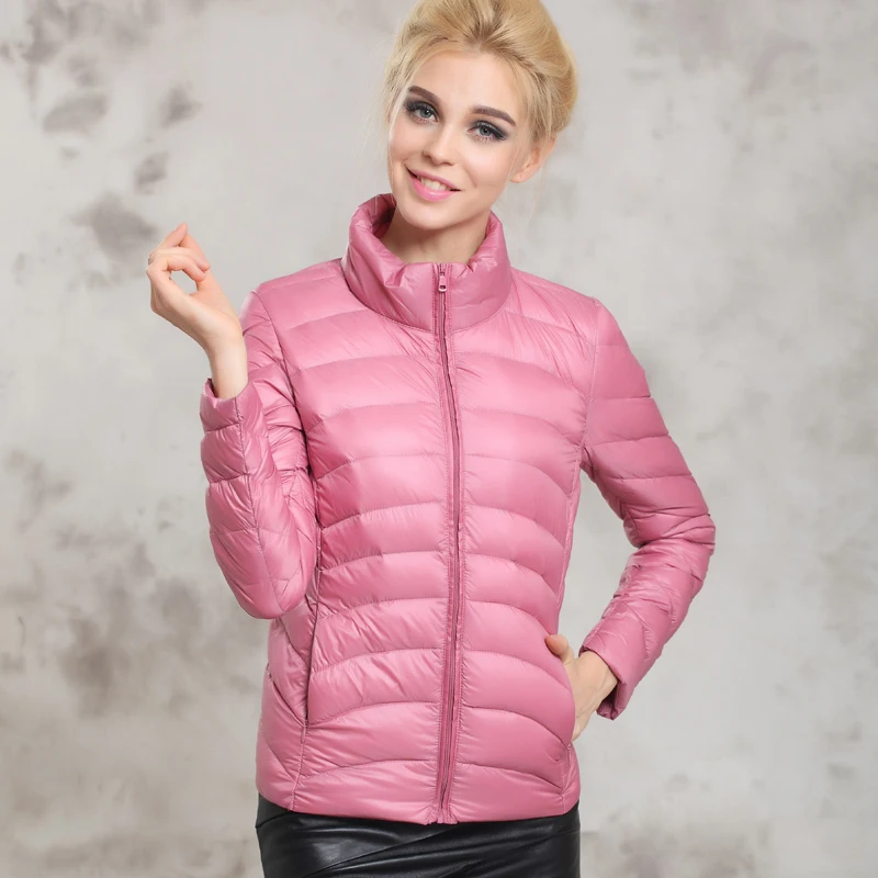 Куртка женская короткая на утином пуху весну осень|feminina|feminina inverno |