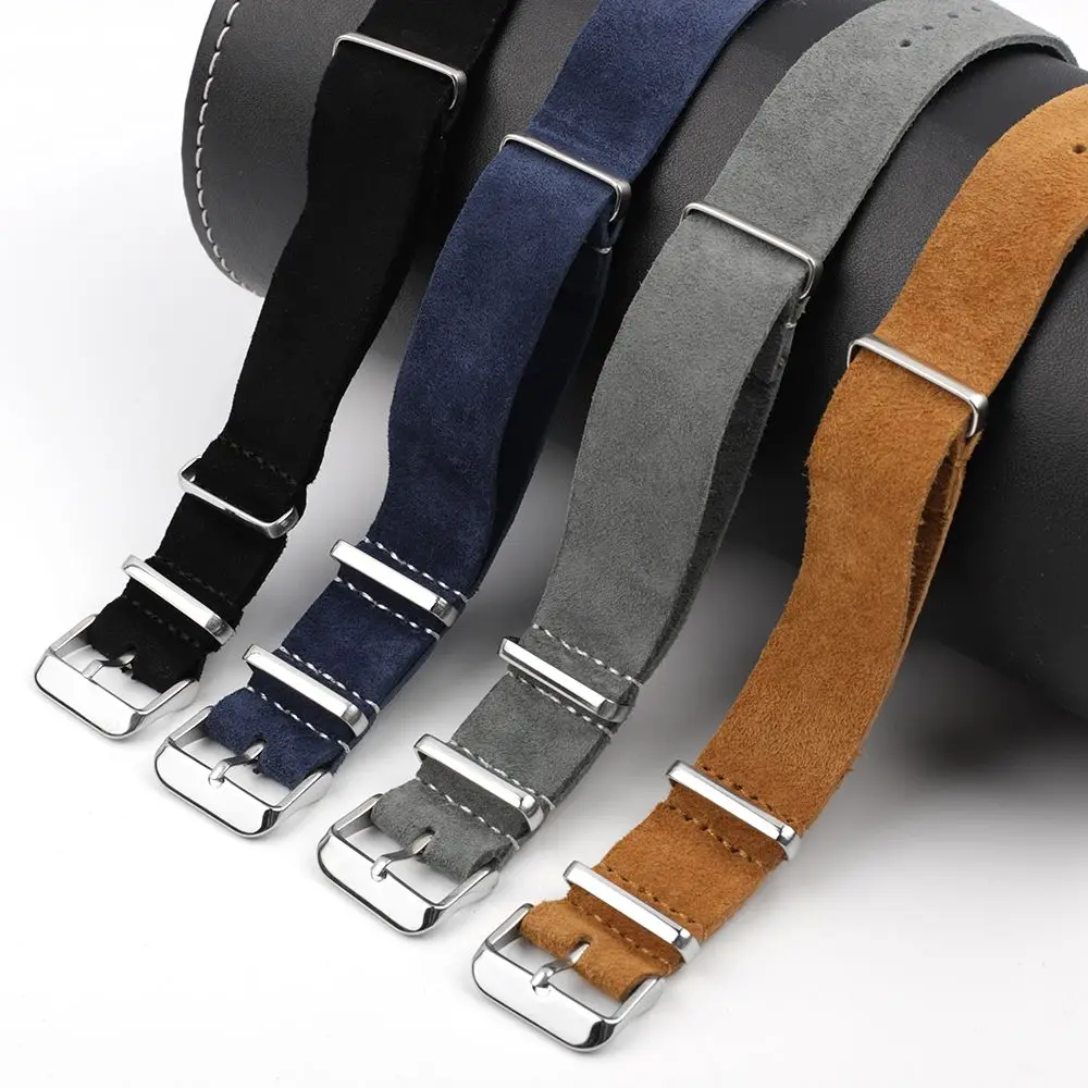 

Onthelevel Soft Suede Leather Watchband Nato Strap 18mm 20mm 22mm 24mm Genuine Leather Watch Belt Wrist Band Watch Accessoeies