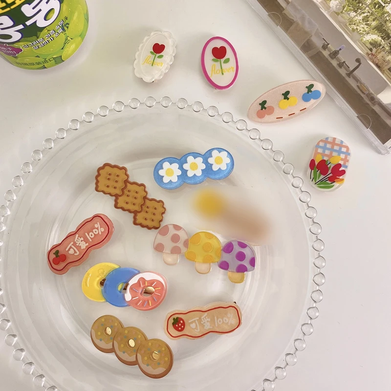 1 шт. милые цветные пончики цветок Детские заколки для волос акриловые аксессуары