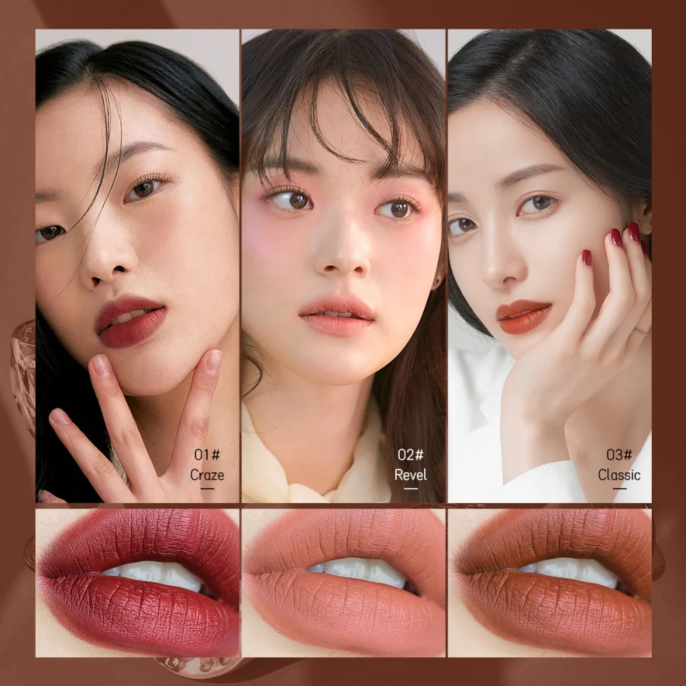 

Liquid Lipstick Velvet Matte Lip Gloss Cosmetic Lightweight Lip Glaze Long Lasting Lip Tint Waterproof 6 Colors Lips Makeup G