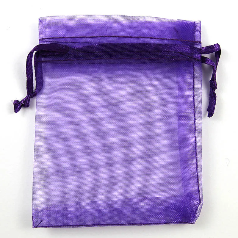 50 PCS purple 50 шт., Сумка из органзы для упаковки ювелирных изделий, Подарочная Конфета для свадебной вечеринки, подарочная упаковка, мешочки для сладостей - Цвет: 50 PCS purple
