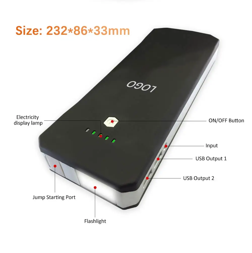 12v car jumper mobile starter with sos light mobile phone charge multi function car booster pack free global shipping