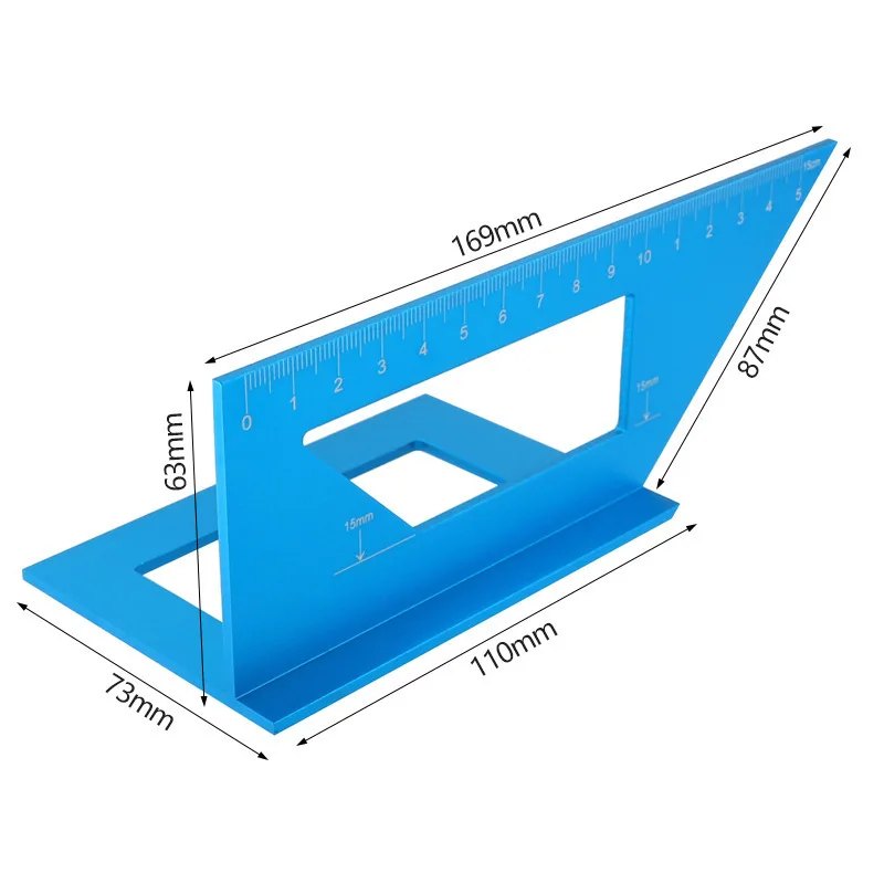

Woodworking T-Shape Marking Gauge Multi-Function Square ruler 45/90 Degree Angle Aluminum Alloy measuring ruler carpenter tools