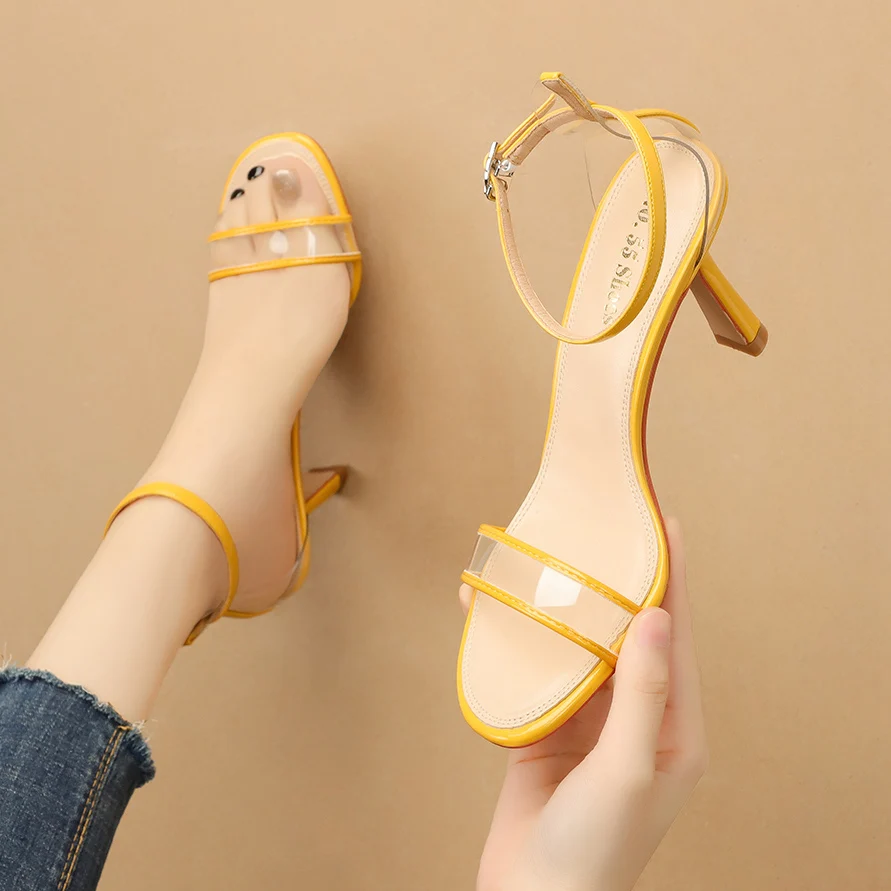 Прозрачные Шлепанцы из ПВХ с открытым носком Соблазнительные открытые туфли