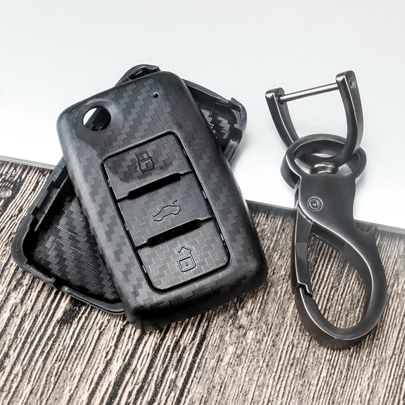 Чехол для автомобильного ключа из углеродного волокна чехол VW POLO Tiguan Bora Jetta Golf Passat