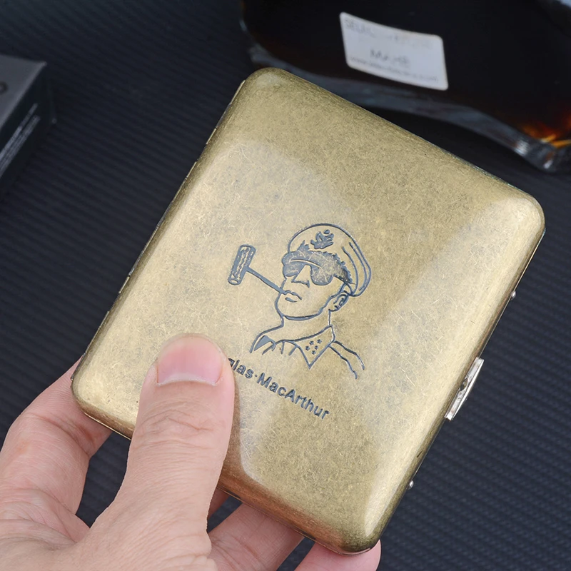 

Винтажный Мужской чехол для сигарет, металлический табачный ящик, ультратонкий держатель для сигарет 20 шт., скидка