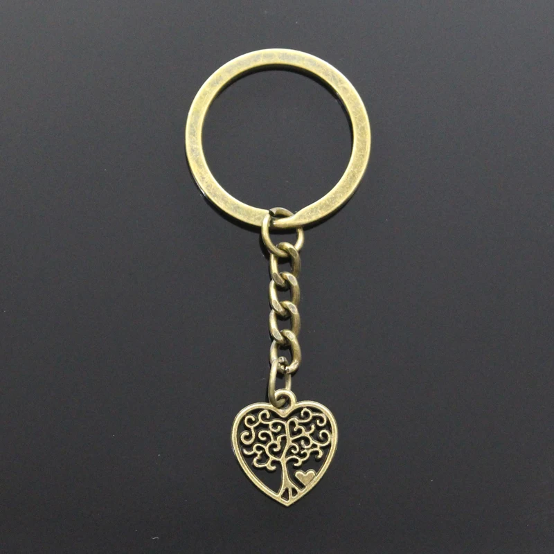 Лидер продаж модный брелок с подвеской в виде сердца и дерева жизни 17x19 мм 30