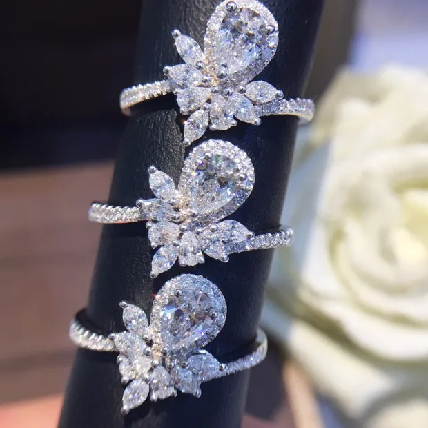 Natural Diamond 18K Gold Pure Ring Beautiful Gemstone Good Upscale Trendy Classic Party Fine Jewelry Hot Sell New 2020 | Украшения и