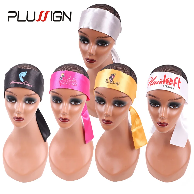 Plussign 10-50Pcs Customize Satin Edge Laying Scarf For Lace Wigs Edge Wraps For Makeup Yoga Sport Satin Headband For Women