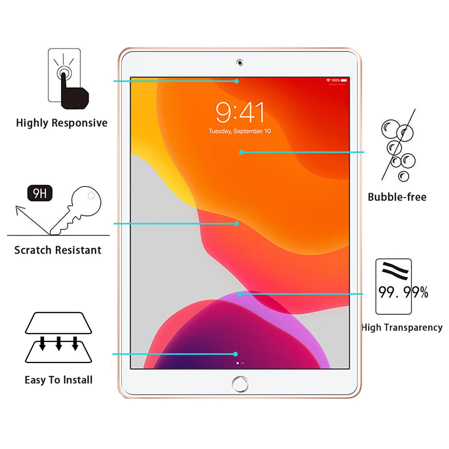 Защита для экрана iPad 10 2 2019 защитная пленка планшета закаленное стекло против