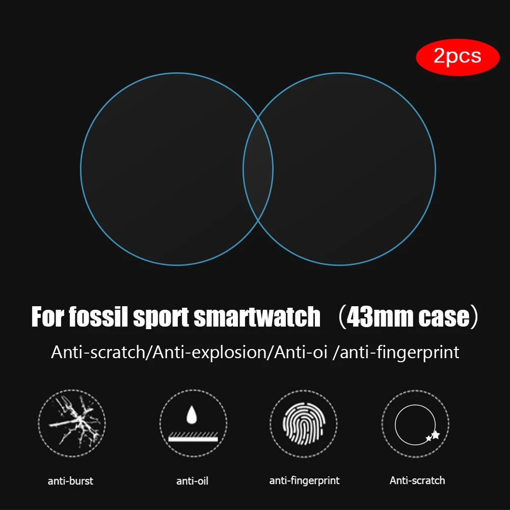 1 пара защитная пленка из закаленного стекла для Fossil Sport Smartwatch 43/41 мм чехол экрана