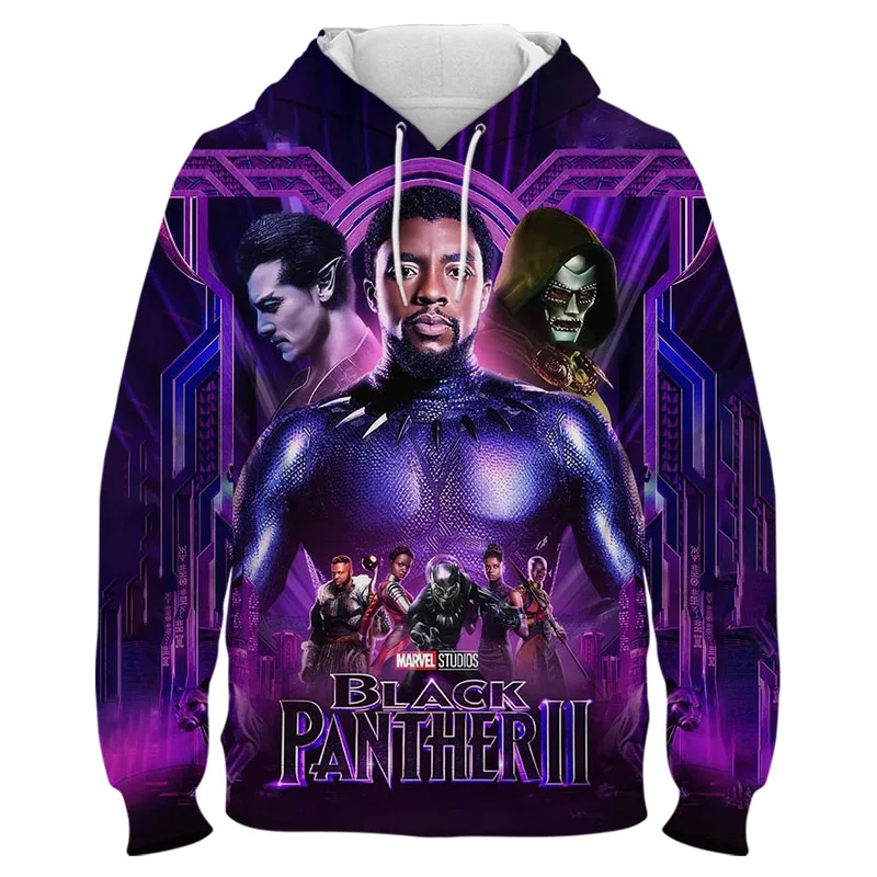 

Marvel Super Hero Black Panther 2 Hoodies Sweatshirts Long Sleeve Hoodies Costumes 3D Printed Men Women Hooded Sweatshirts