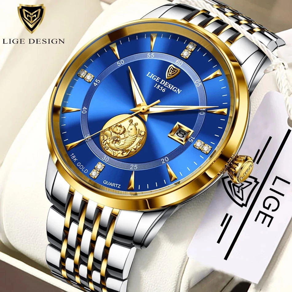 

LIGE Top Brand Luxury Fashion Diver Watch Men 30ATM orologio da polso impermeabile orologio sportivo orologio da polso al quarzo