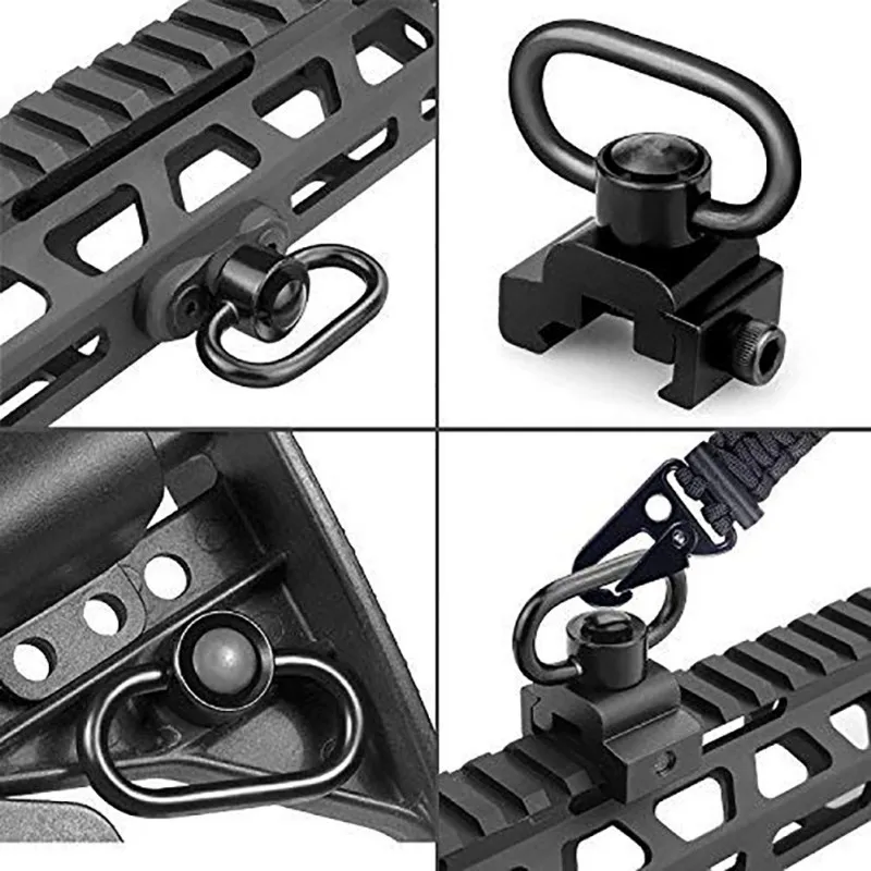 

New Heavy Duty Push Button Quick Detach QD Sling Swivel Adapters Rail Mount Adapter Ring Weaver Adapter Hunting for Outdoor