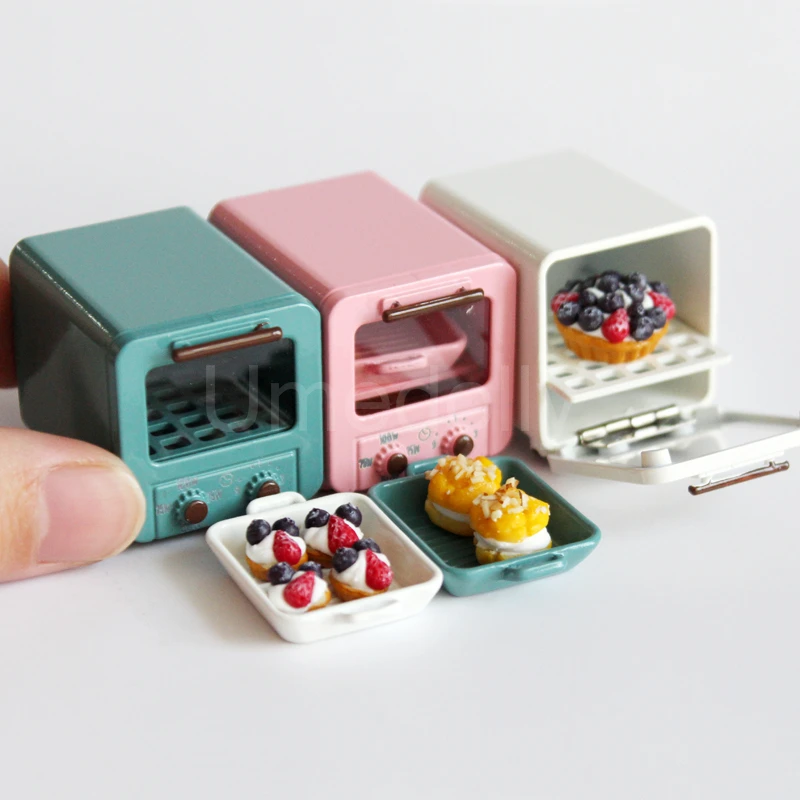 

1PCS 1/6 or 1/12 Scale Miniature Dollhouse Oven for OB11 Barbies Doll House Mini Kitchen Cooking Toy Accessories