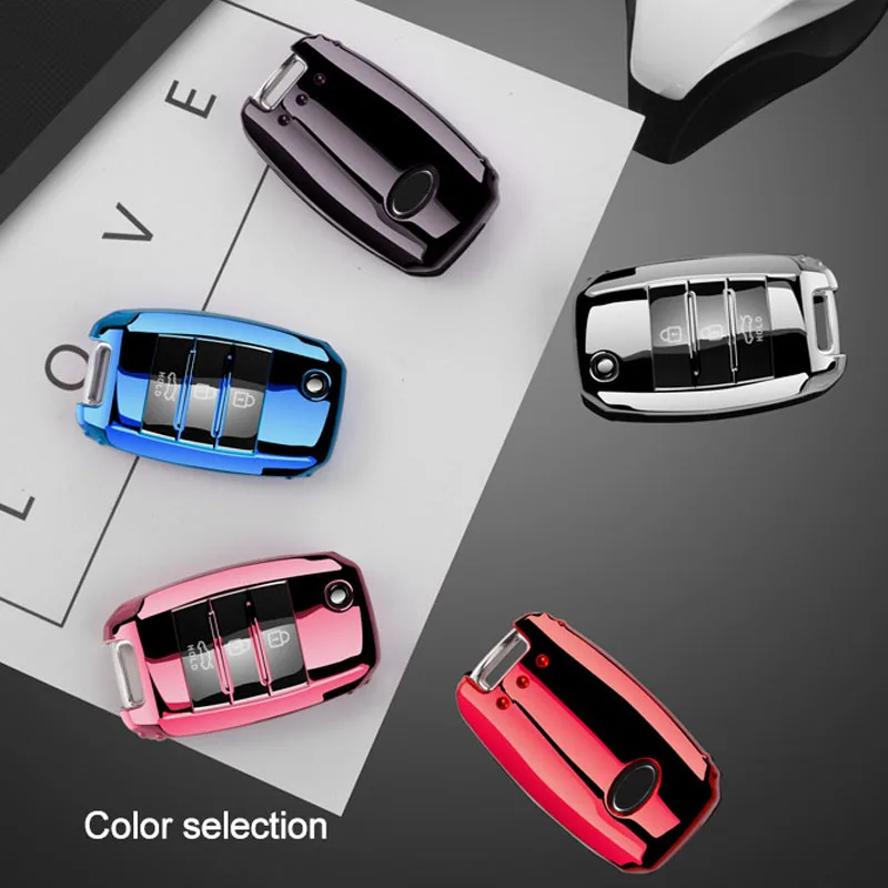 

Soft TPU key case car key case For KIA Sid Rio Soul Sportage Ceed Sorento CeratoK2 K3 K4 K5 Samrt Remote Cover Shell keychain