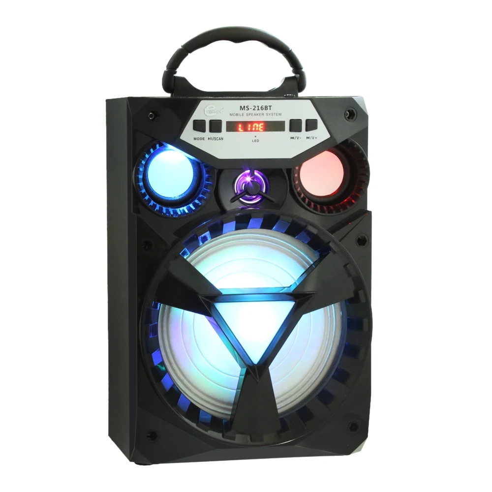 Портативный 15 Вт высокомощный Bluetooth динамик с ЖК экраном бас цветной