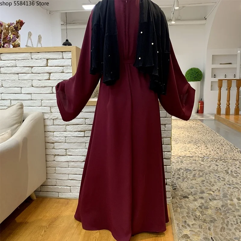 Nida Maxi Dress Abaya Kaftan Women Tie Waist Loose Causul Long Sleeve Muslim Hijab Islam Dubai Turkey Fashion Modset Robe | Тематическая