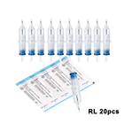 Одноразовые Стерильные иглы для тату-картриджей, Круглый лайнер, 10 шт. в коробке, иглы RL M1 RS RM для роторных ручек, принадлежности