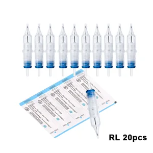 Одноразовые Стерильные иглы для тату-картриджей, Круглый лайнер, 10 шт. в коробке, иглы RL M1 RS RM для роторных ручек, принадлежности