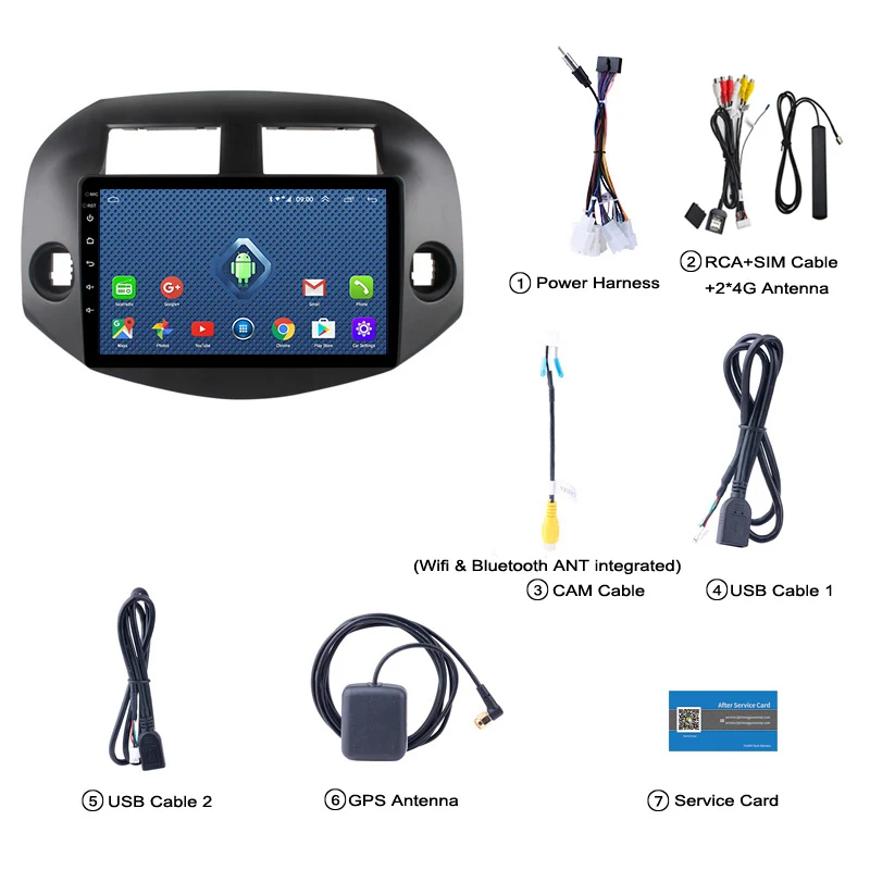 Автомобильный GPS навигатор Wanqi 4G Lte All Netcom 10 1 дюймов Android 9 для Toyota RAV4 2007 2012 с