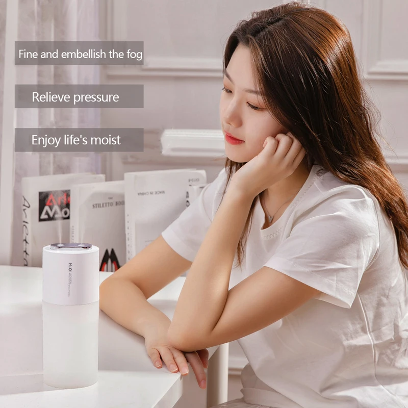 ELOOLE 400ML Dual Spray Air Humidifier Diffuser Purifier USB And Battery Pack With Lamp Fine Two Modes For Home Office | Бытовая