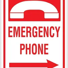 Metal Tin Sign Wall Decor Man Cave Bar 12 x 8 Inches Emergency Phone with Right Arrow Pub Home Garden Dinning Room Shop Plaqu