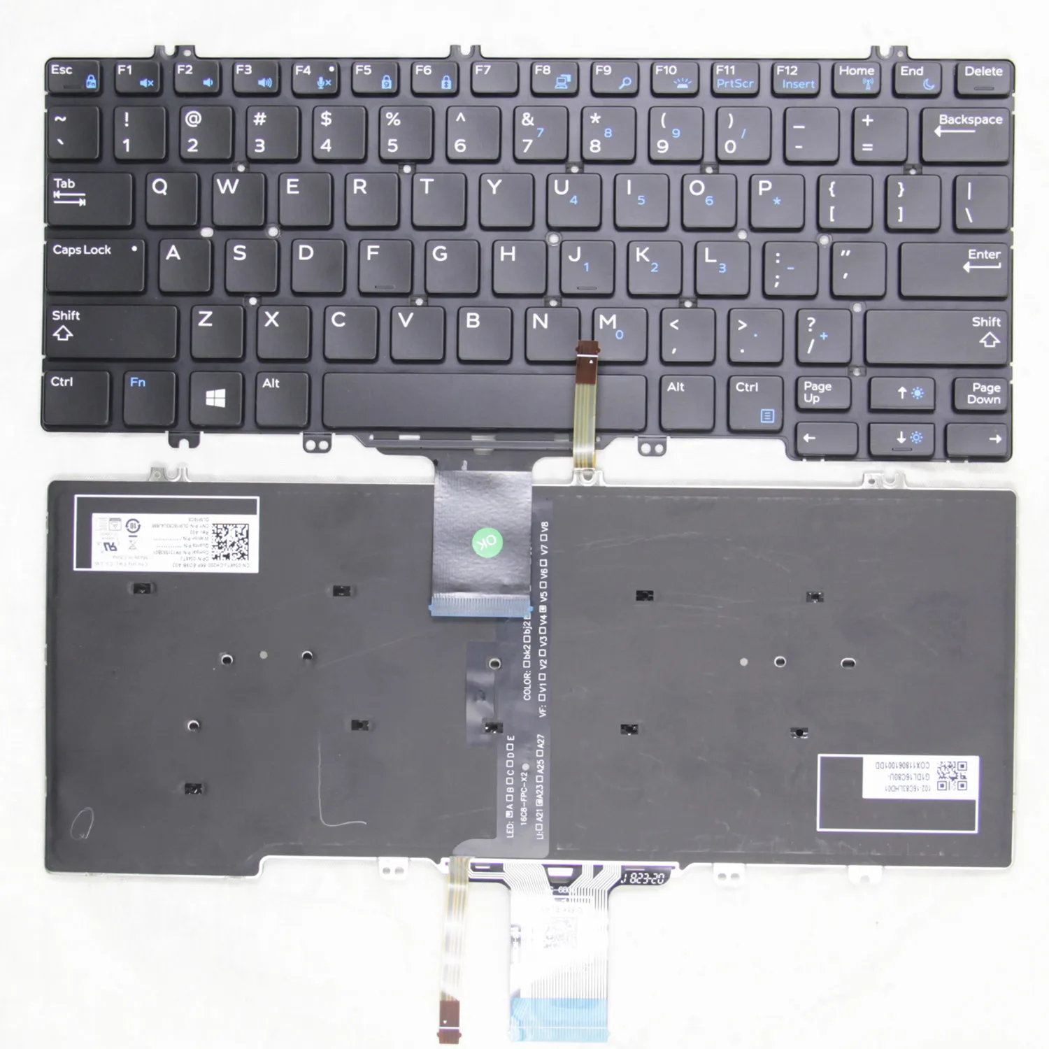 

100%NEW Original US for DELL Latitude E7280 E5280 5290 7380 7389 7390 E7390 E7290 E5290 English Laptop Keyboard backlight